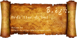Brüller Ábel névjegykártya