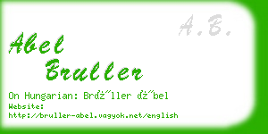 abel bruller business card